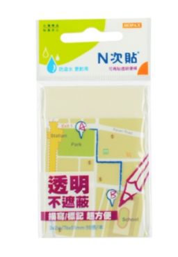 N次貼 3*2 螢光透明便條 66540