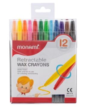 Monami 韓國慕那美 旋轉蠟筆 RWC-12C 12色入