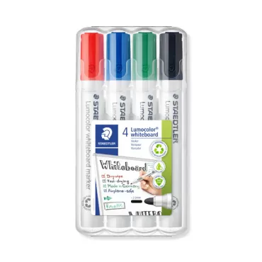 施德樓 STAEDTLER 防乾(圓頭)白板筆(4支入) MS351 WP
