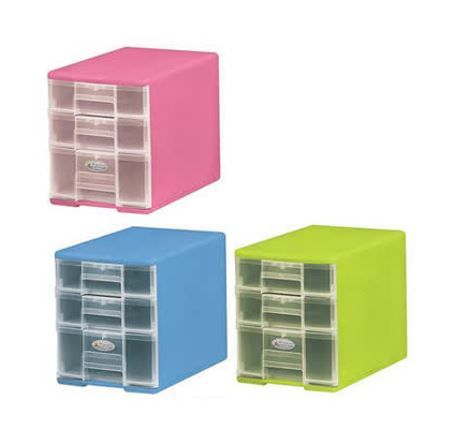 樹德 玲瓏三層收納盒 B5-PC12 粉紅/粉藍/粉綠