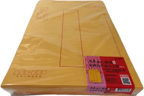 加新 A4(加大)紅框黃牛皮公文封 8HK0051(100入)