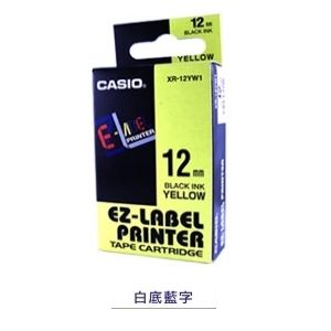 CASIO 12mm標籤機色帶 KR-12WEB1 白底藍字 *特價*