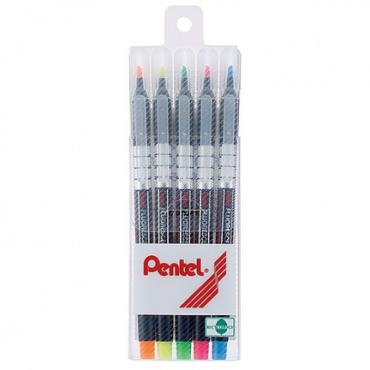 Pentel 飛龍 水性螢光筆 s512 (5色組)
