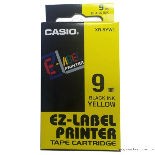 CASIO 9mm標籤機色帶XR-9YW1黃底黑字*特價*