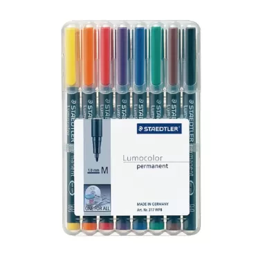 施德樓 STAEDTLER 1.0mm 萬用油性投影筆 MS317 WP8(8支入)