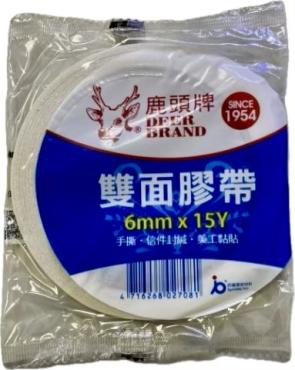 鹿頭 雙面膠帶(6mmX15Y) DSSLM