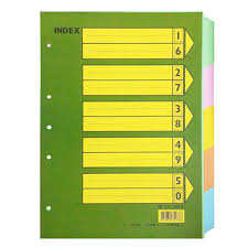 同春 A4五段紙質隔頁紙(25張) NO.169