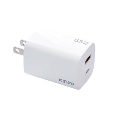 KINYO 氮化鎵雙孔PD充電器65W (PDCB-165)*特價*
