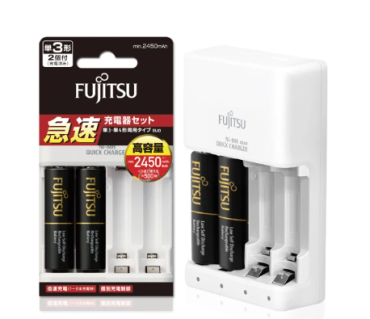 FUJITSU 極速充電器FCT344FXTHC(FX)+3號鎳氫充電池2570mAh*4入