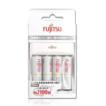 FUJITSU 智慧型快速充電器FCT345FXTST(FX)+3號+2000mAh *4入