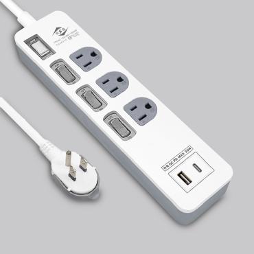 威電 四開三插(3孔)智慧快充電源線組 CU3431C-6
