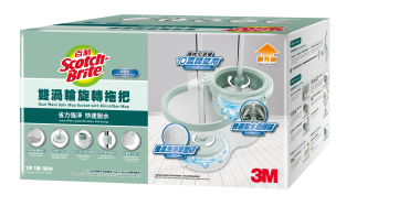 3M百利雙渦輪旋轉拖把