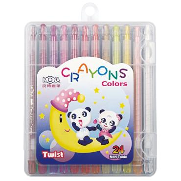 MONA 24色PP硬盒 旋轉蠟筆