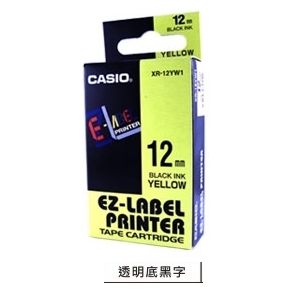 CASIO 12mm標籤機色帶 KR-12X1 透明底黑字 *特價*