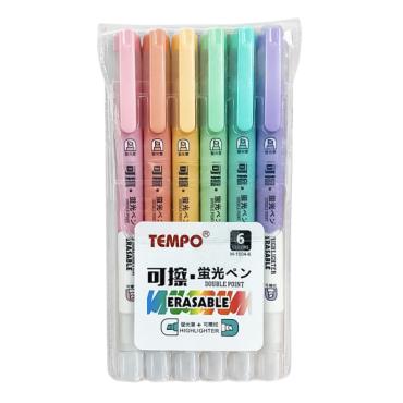 TEMPO 可擦拭螢光筆(6色) H-1504-6