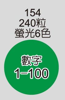 鶴屋 15mm圓形標籤(數字) 154