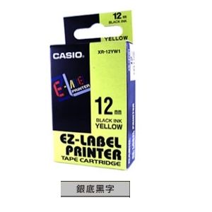 CASIO 12mm標籤機色帶 KR-12SR1 銀底黑字 *特價*