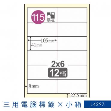 鶴屋 三用電腦標籤12格 L4297