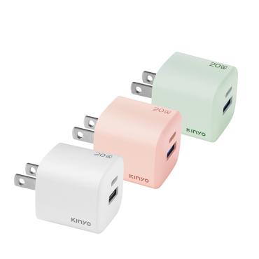 KINYO 氮化鎵雙孔PD充電器20W (PDCB-120)*特價*